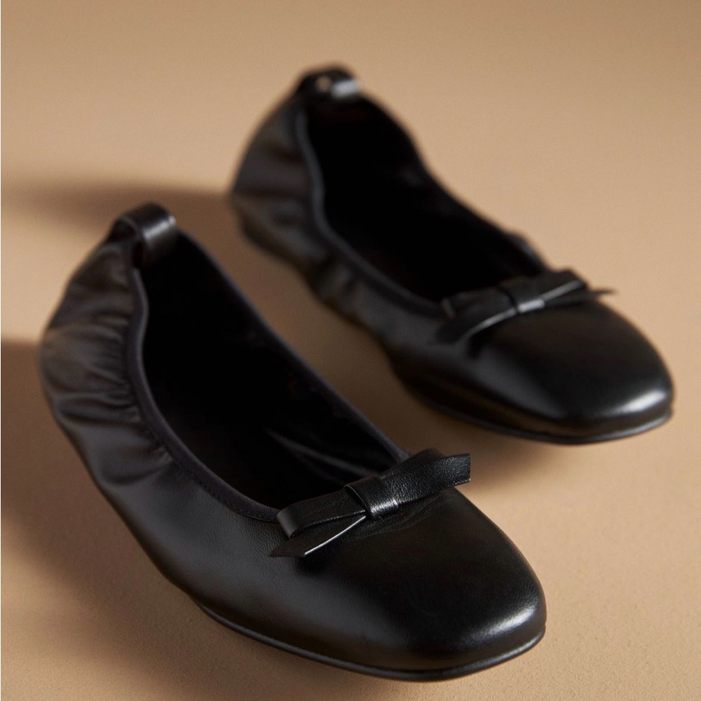 BNWT ALOHAS Freya Leather Ballet Flats in Black - size EU 38